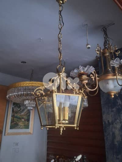 antique french brass lantern