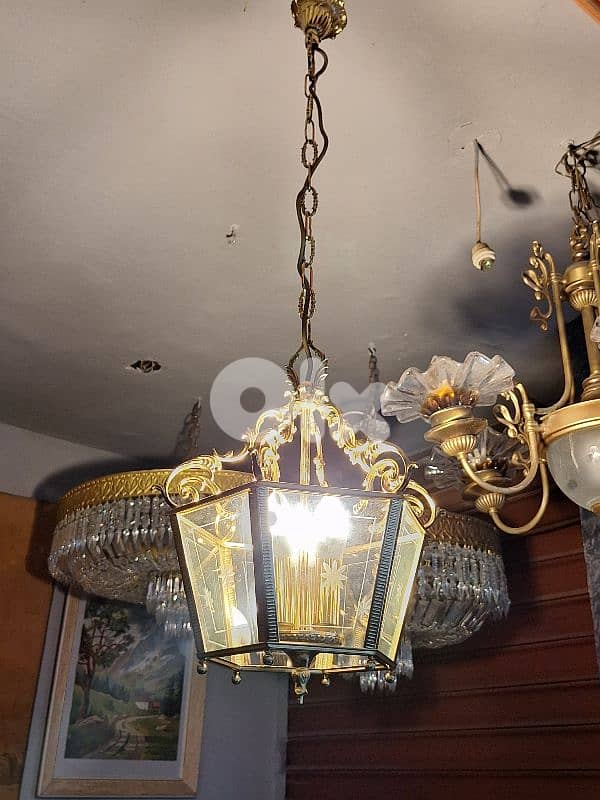 antique french brass lantern 1