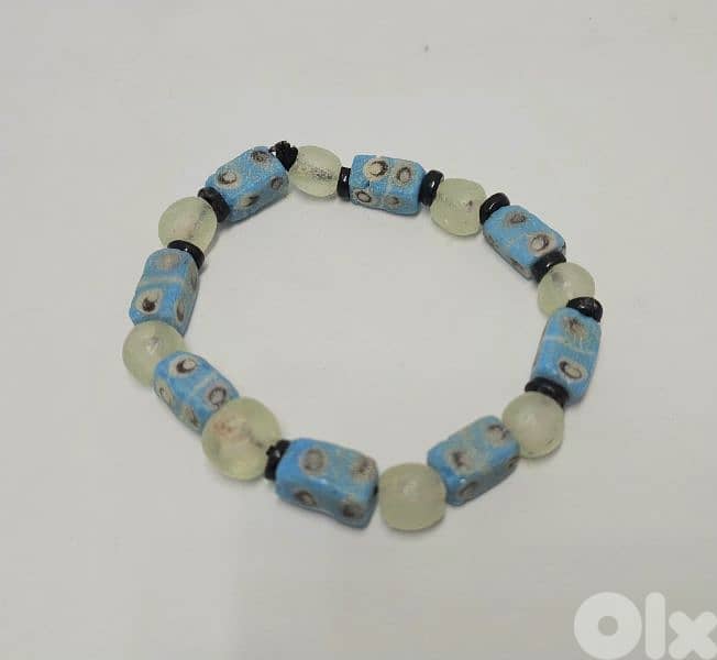 10$ blue african beaded bracelet 2