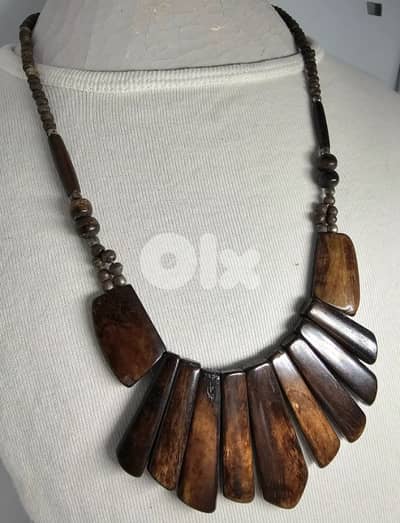 18$ real bone boho-style statement necklace
