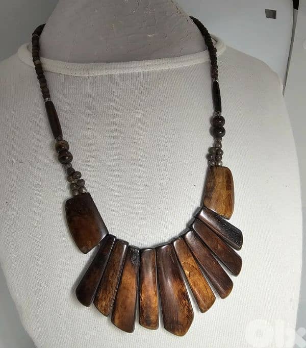 18$ real bone boho-style statement necklace 1
