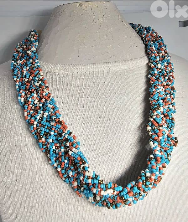 10$ multi color beaded necklace 1