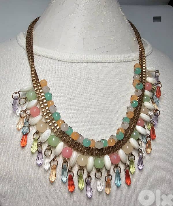 25$ bohemian glass old necklace 1