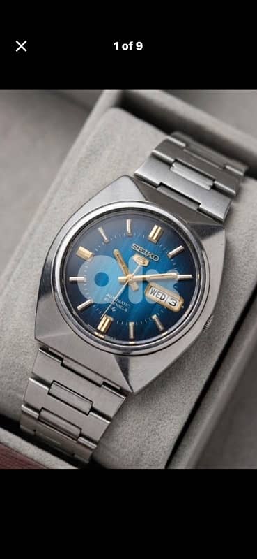 Vintage 1977 Seiko 5 Automatic 6319-7000•21 Jewels •Blue Sunburst Dial