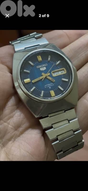 Vintage 1977 Seiko 5 Automatic 6319-7000•21 Jewels •Blue Sunburst Dial 1