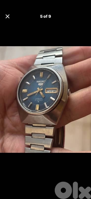 Vintage 1977 Seiko 5 Automatic 6319-7000•21 Jewels •Blue Sunburst Dial 3