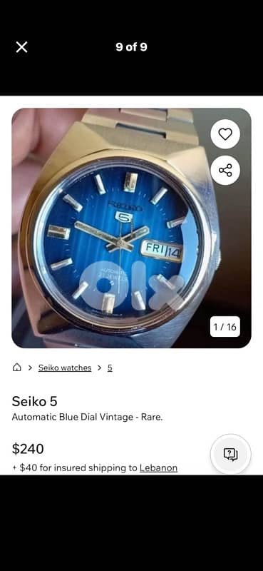 Vintage 1977 Seiko 5 Automatic 6319-7000•21 Jewels •Blue Sunburst Dial 8