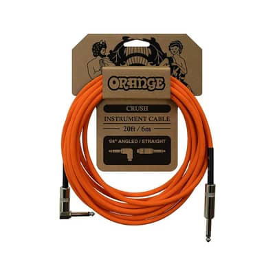 Orange Crush 10' Instrument Cable, Angled to Straight Connector, Orang