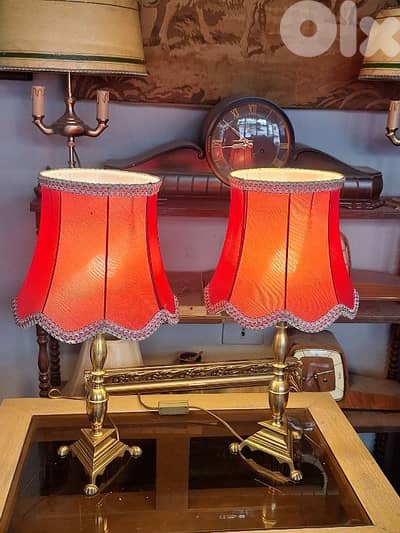 pair of french brass lamps
