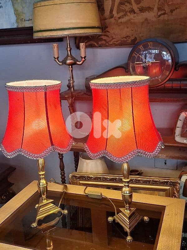 pair of french brass lamps 1
