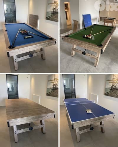 8ft 3-in-1 Billiard, Table Tennis, and Dining Table