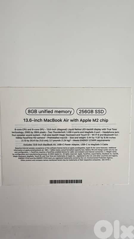 Barely Used Like New In Box - Apple MacBook Air 13.6" Laptop - Black 2