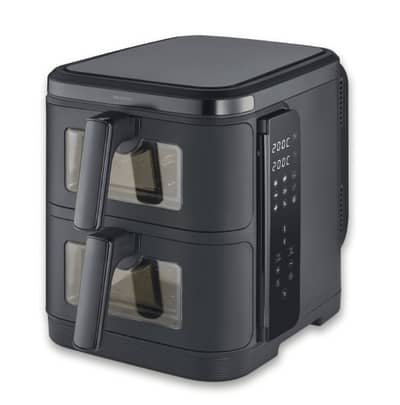 Severin Duo Stack Hot Air Fryer programmable+2 Baskets 5.5 littrs each