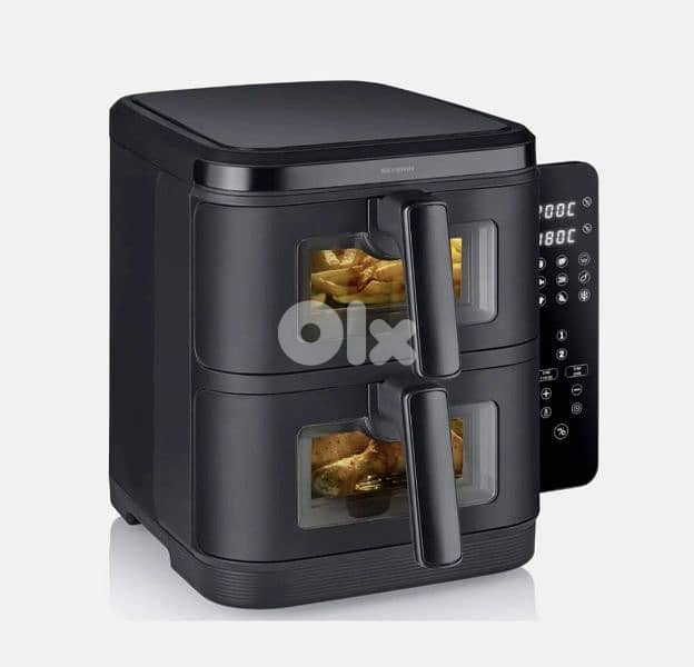 Severin Duo Stack Hot Air Fryer programmable+2 Baskets 5.5 littrs each 1
