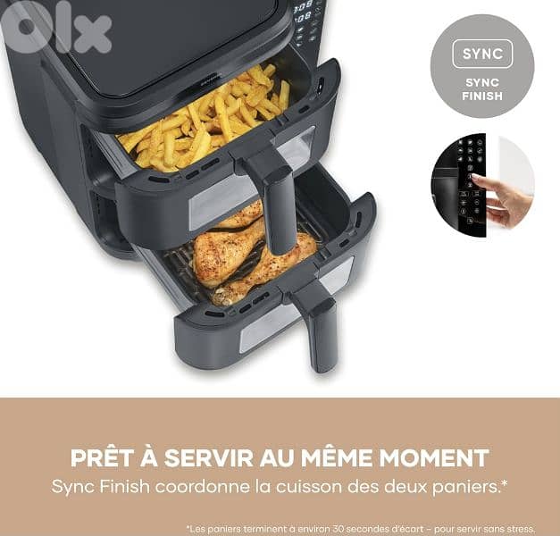 Severin Duo Stack Hot Air Fryer programmable+2 Baskets 5.5 littrs each 3