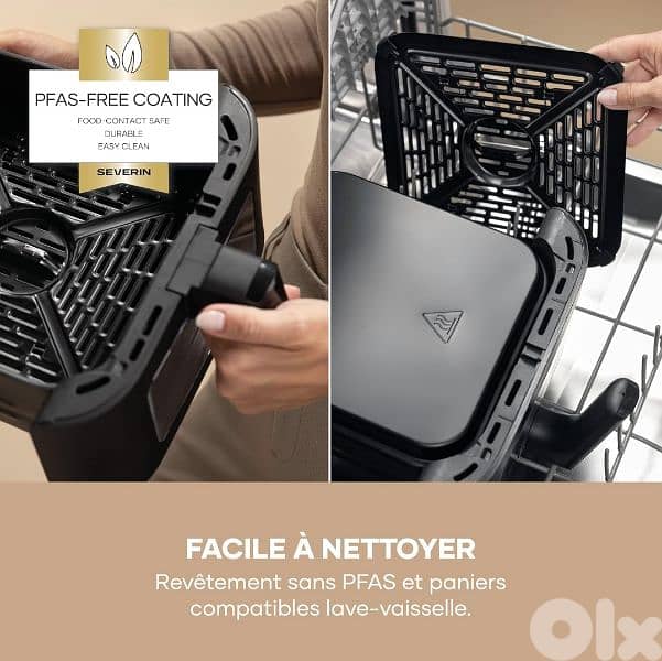 Severin Duo Stack Hot Air Fryer programmable+2 Baskets 5.5 littrs each 6