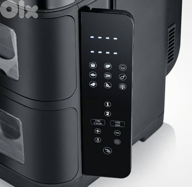 Severin Duo Stack Hot Air Fryer programmable+2 Baskets 5.5 littrs each 8