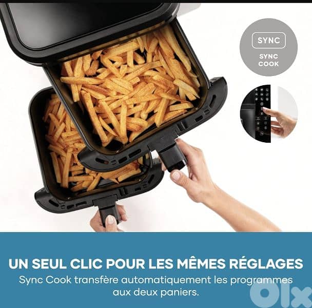 Severin Duo Stack Hot Air Fryer programmable+2 Baskets 5.5 littrs each 11