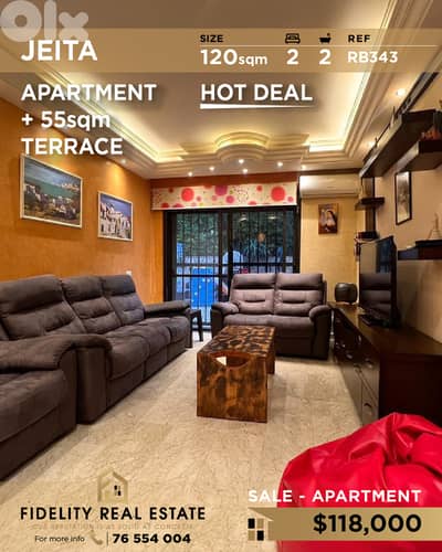 Apartment for sale in jeita RB343 شقة للبيع في جعيتا