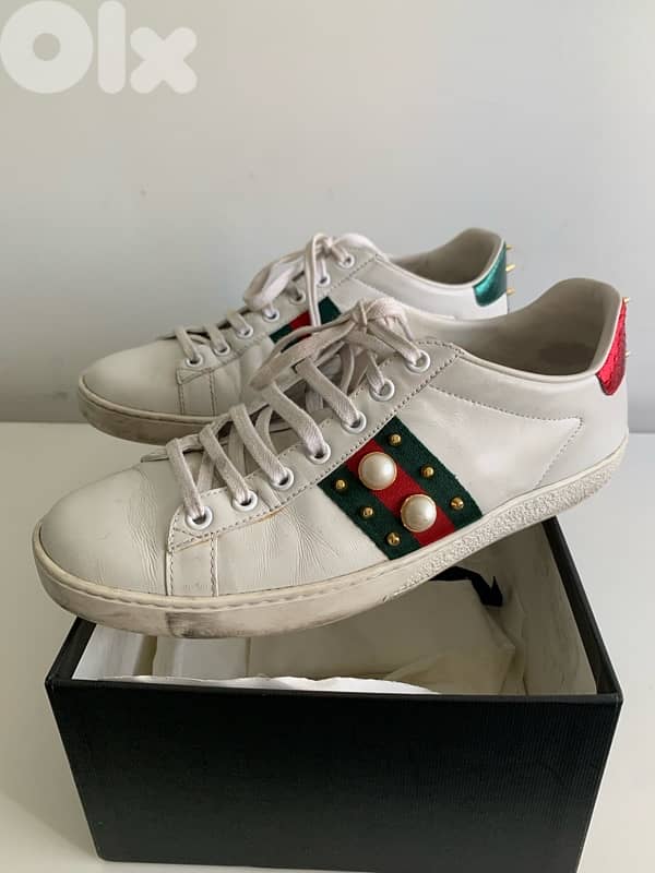 Gucci sneaker size 39 - Gucci Ace Studded Pearl 1