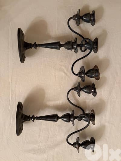 Paire de Chandeliers en argenterie