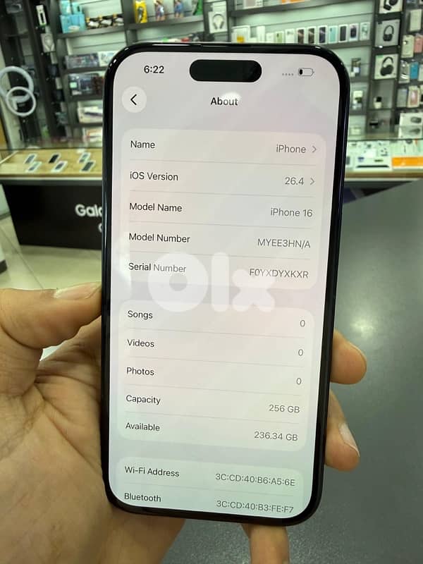 IPHONE 16 256GB USED 3