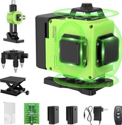 16 Lines Laser Level 360 Self Leveling4D  Cross Line+2batteries