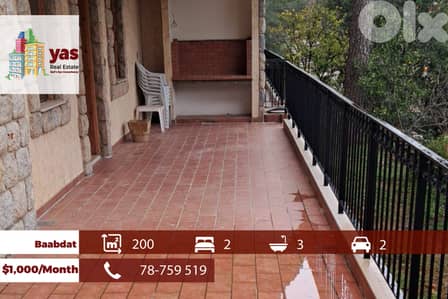 Baabdat 200m2 | Rent | Terrace | Mountain View | Catch | TCH