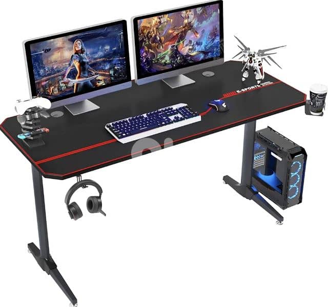 sogesfurniture T- Shape rectangular Gaming Desk Computer. 2