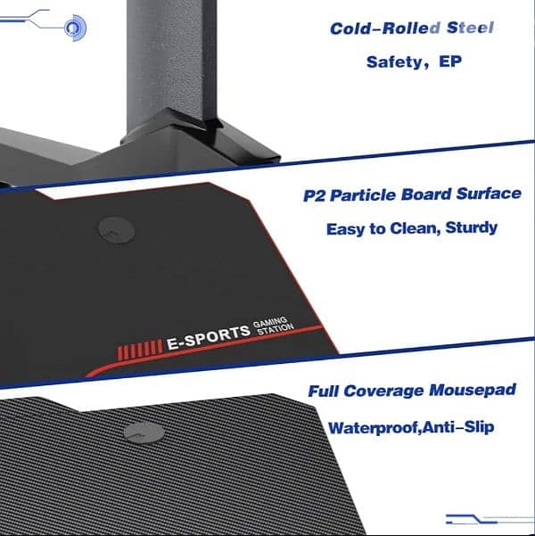 sogesfurniture T- Shape rectangular Gaming Desk Computer. 7