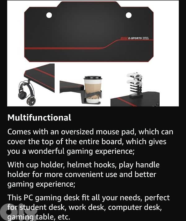 sogesfurniture T- Shape rectangular Gaming Desk Computer. 14