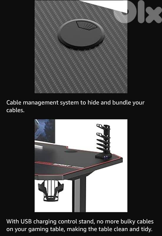 sogesfurniture T- Shape rectangular Gaming Desk Computer. 16