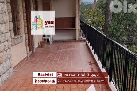 Baabdat 200m2 | Rent | Furnished | Mountain View | Catch | TCH