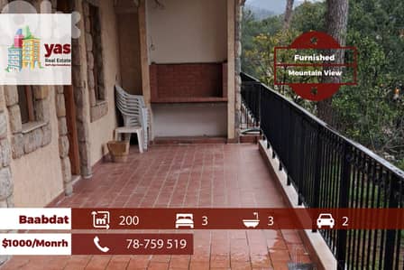 Baabdat 200m2 | Rent | Furnished | Mountain View | Catch | TCH