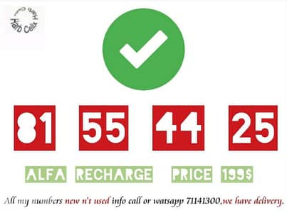 Special number & price ,Alfa recharge
