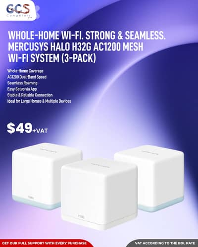 Whole‑Home Wi‑Fi. Strong & Seamless. Mercusys Halo H32G AC1200 Mesh Wi