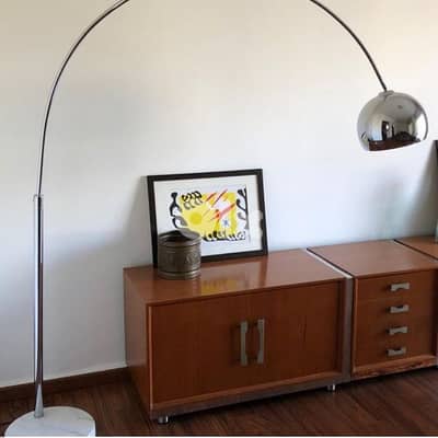 vintage flower lamp chrome seventies original