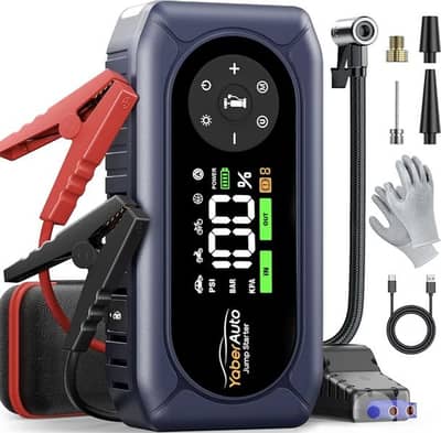 YABER Battery 9-in-1 4500A 150PSi Booster+Jump Starter+ Air Compressor