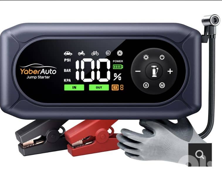 YABER Battery 9-in-1 4500A 150PSi Booster+Jump Starter+ Air Compressor 5