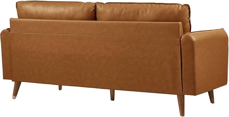 2 seats sofa leather brown 1