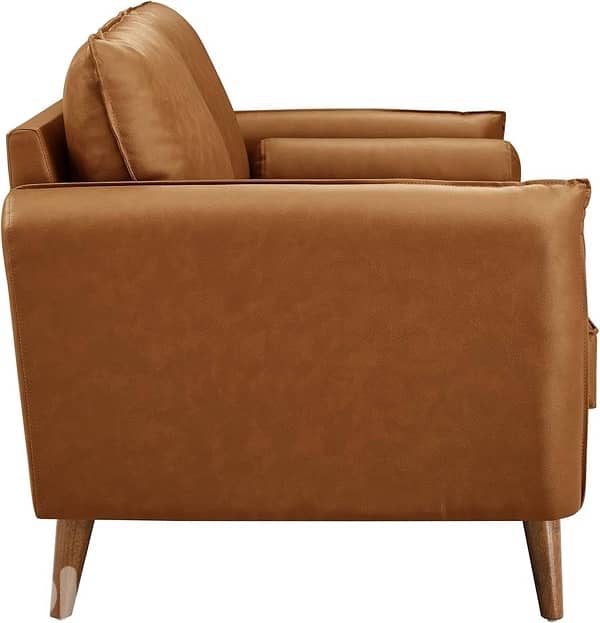 2 seats sofa leather brown 3