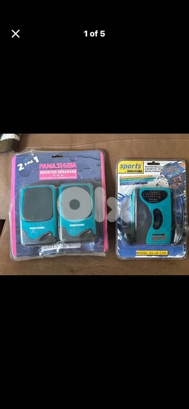 Rare 1990s Panashiba Cassette Player+stereoheadset & Booster Speakers