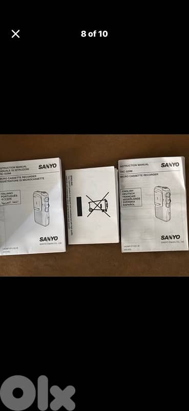SANYO TRC-525M Microcassette Voice Recorder VOR•Tested•Box & Manuals 6