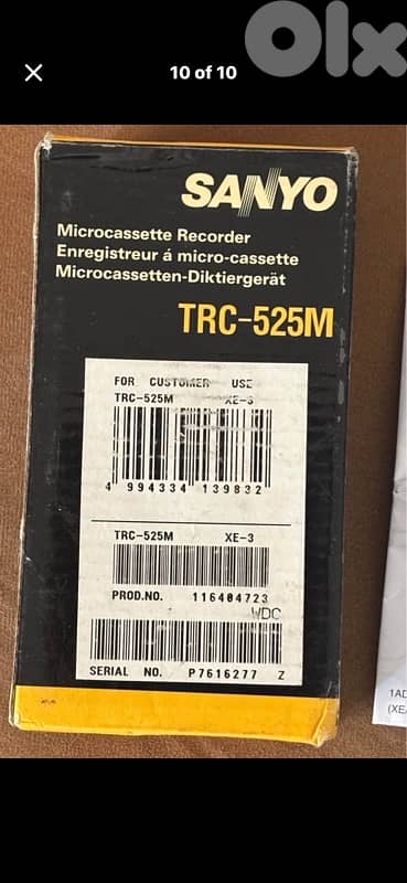 SANYO TRC-525M Microcassette Voice Recorder VOR•Tested•Box & Manuals 9
