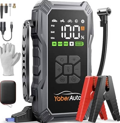 YaberAuto 6000A Jump Starter. 150PSI Air Compressor,12V Battery Booster