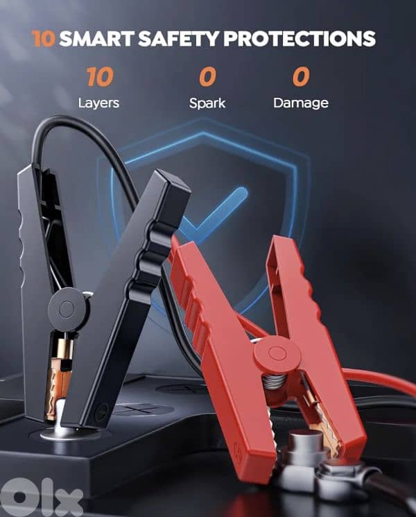 TREKURE 4000A portable Jump Starter 12V Booster+150 PSI Air Compressor 5