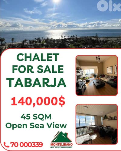45 sqm Chalet For Sale in Tabarja طبرجا with Open Sea View