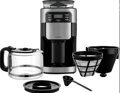 Severin, water tank 1.4 L, inox/black - Coffee maker with grinder