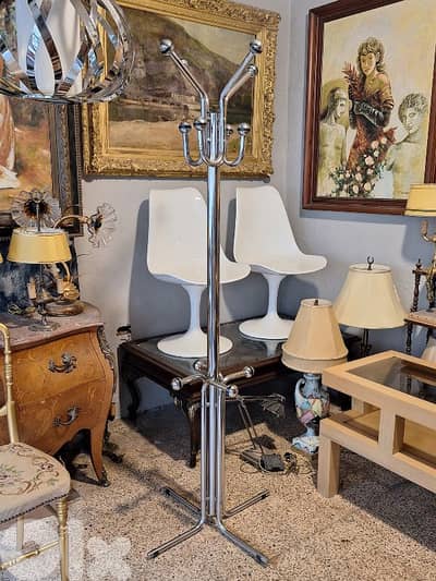 vintage midcentury chrome coat hanger