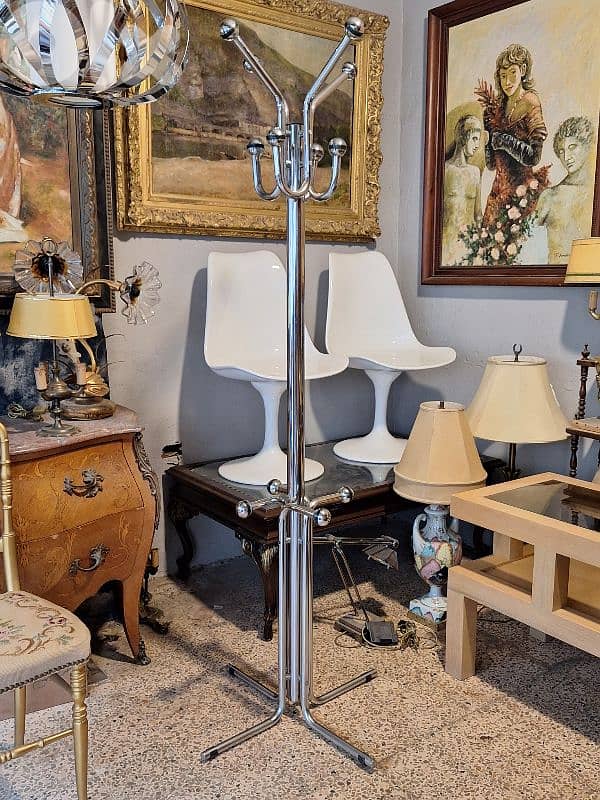 vintage midcentury chrome coat hanger 1